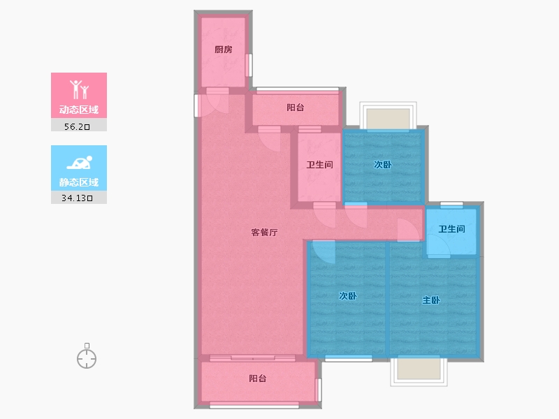 江西省-抚州市-书香门第-86.00-户型库-动静分区