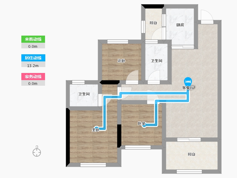 四川省-南充市-鼎仁恒骏府-70.29-户型库-动静线