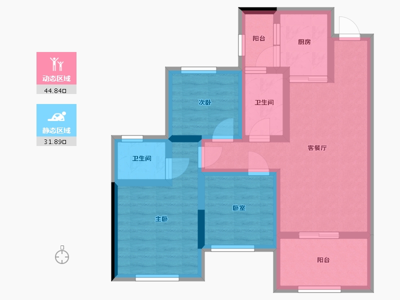 四川省-南充市-鼎仁恒骏府-70.29-户型库-动静分区