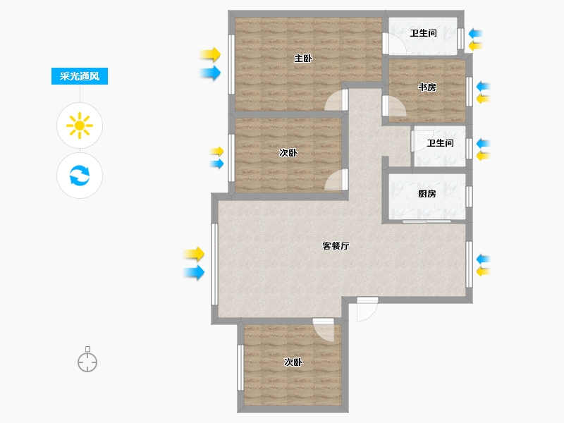 内蒙古自治区-赤峰市-宽景御枫园-114.40-户型库-采光通风