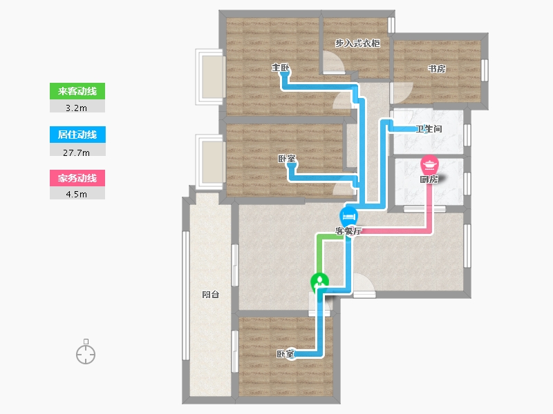 浙江省-宁波市-海隽府-102.40-户型库-动静线