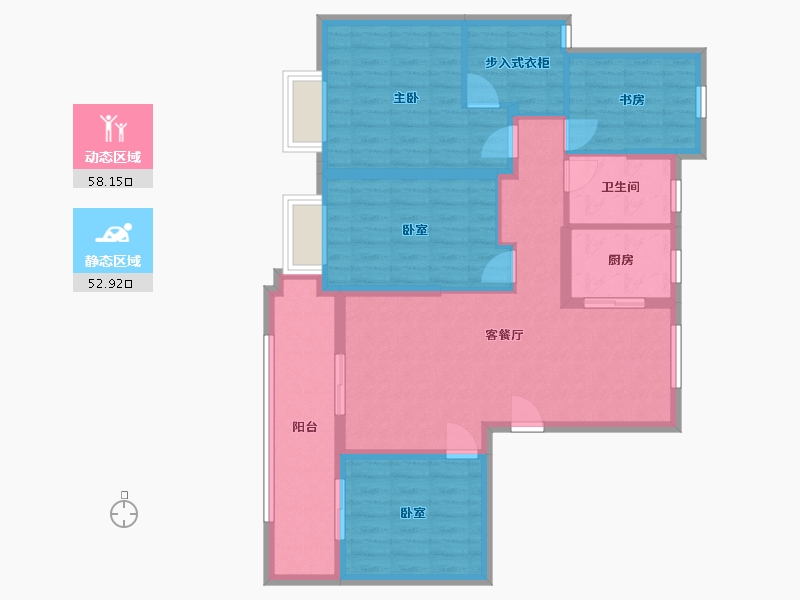 浙江省-宁波市-海隽府-102.40-户型库-动静分区