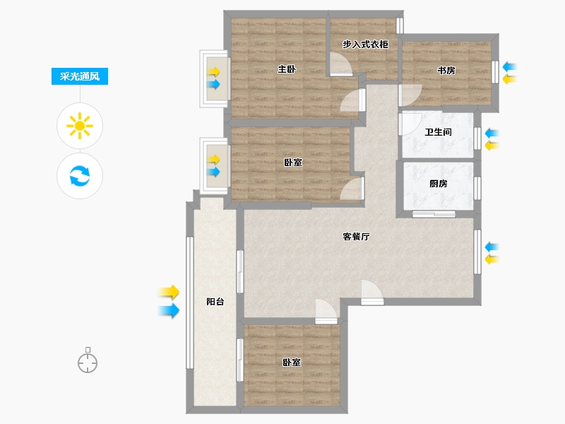 浙江省-宁波市-海隽府-102.40-户型库-采光通风