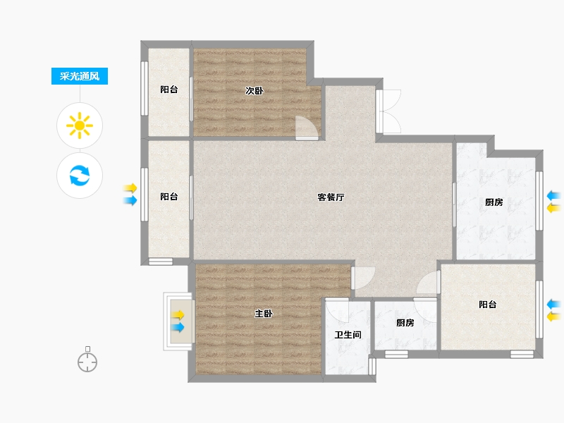 浙江省-温州市-国鸿锦悦府西苑-110.00-户型库-采光通风