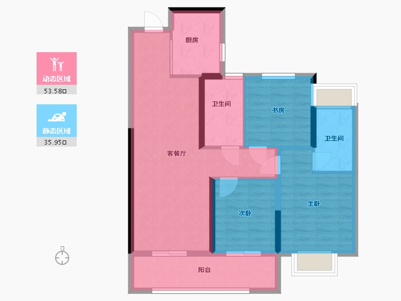 云南省-昆明市-雍景湾-79.20-户型库-动静分区