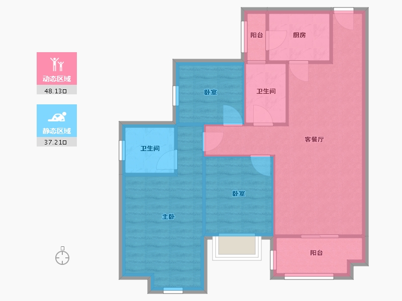 陕西省-汉中市-二期网师苑-84.00-户型库-动静分区