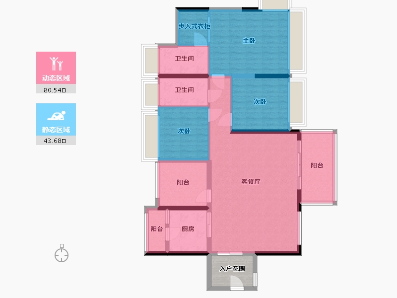 广东省-珠海市-世荣碧水岸-116.59-户型库-动静分区