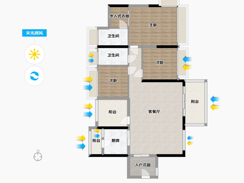 广东省-珠海市-世荣碧水岸-116.59-户型库-采光通风