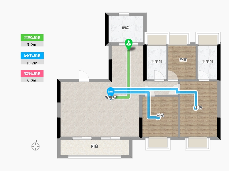 湖北省-武汉市-联投武汉城建花山印象一期-88.58-户型库-动静线