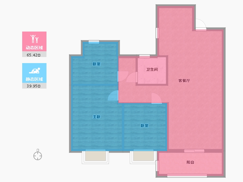 江苏省-无锡市-万科青藤公园-96.00-户型库-动静分区