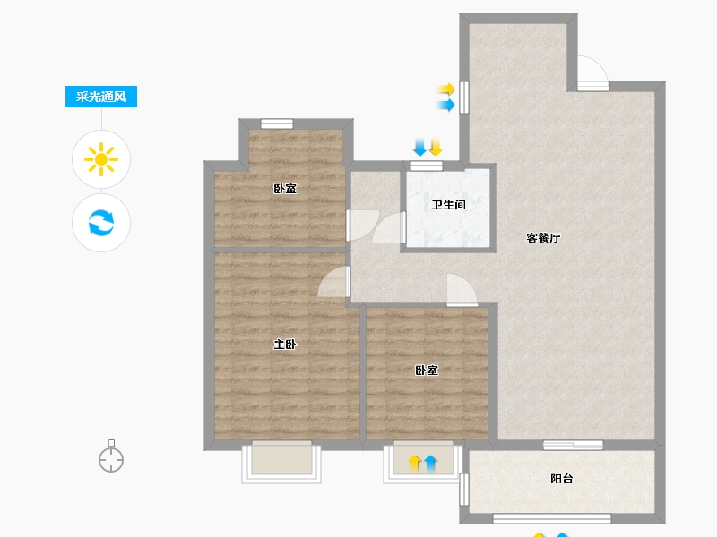 江苏省-无锡市-万科青藤公园-96.00-户型库-采光通风