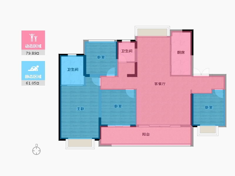 安徽省-合肥市-兴港和昌湖畔天樾-128.00-户型库-动静分区