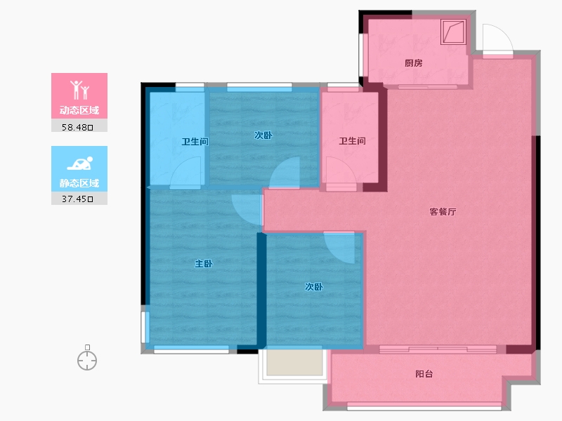 福建省-漳州市-建发西湖泊月-86.40-户型库-动静分区