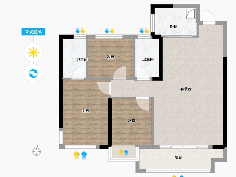 福建省-漳州市-建发西湖泊月-86.40-户型库-采光通风