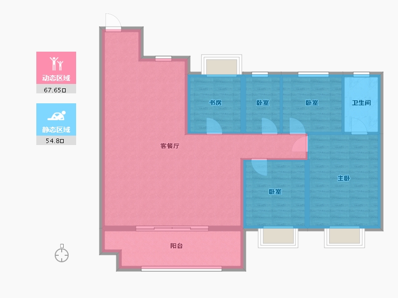 河南省-郑州市-龙湖熙上-111.26-户型库-动静分区