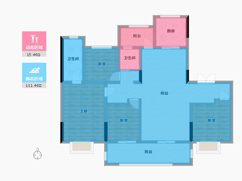 河南省-郑州市-深业健康城-113.37-户型库-动静分区