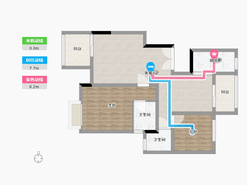 重庆-重庆市-和泓四季B1区-79.17-户型库-动静线