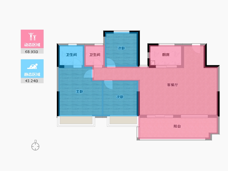 河南省-郑州市-远洋沁园-112.00-户型库-动静分区