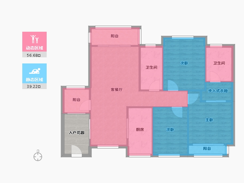 湖南省-长沙市-中建芙蓉嘉苑-87.79-户型库-动静分区