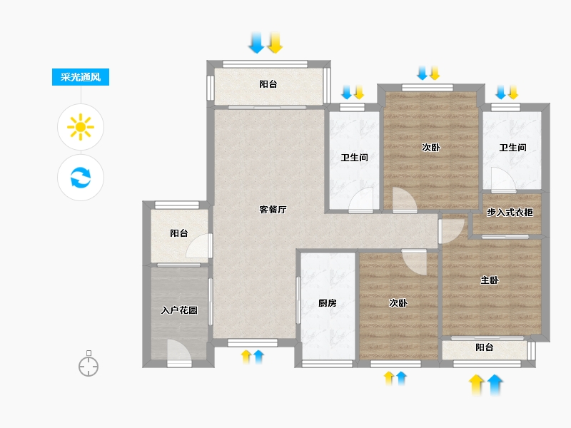 湖南省-长沙市-中建芙蓉嘉苑-87.79-户型库-采光通风