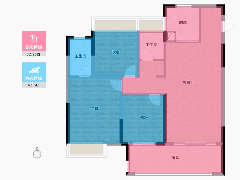 安徽省-阜阳市-华润熙府-94.40-户型库-动静分区