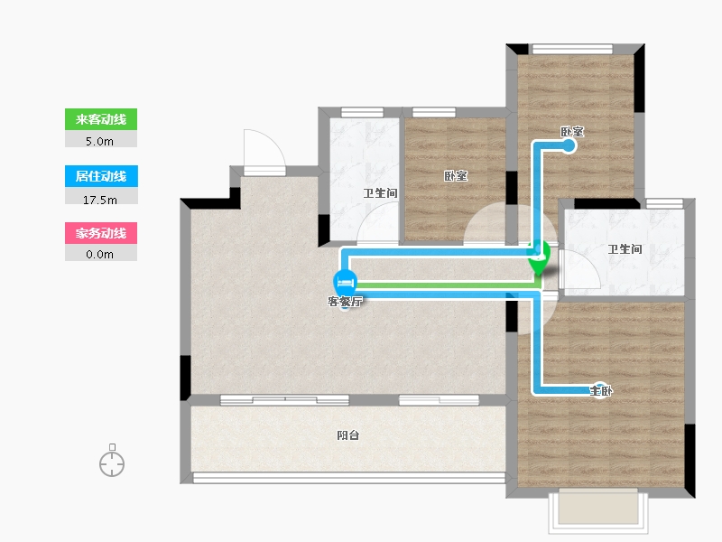 浙江省-湖州市-恒大林溪竹语-90.41-户型库-动静线