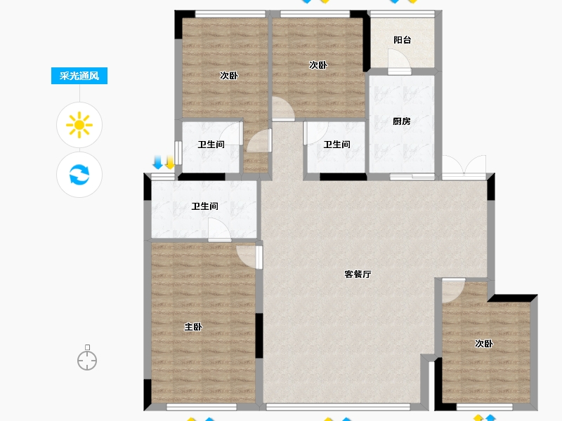 四川省-成都市-建发天府养云-130.03-户型库-采光通风