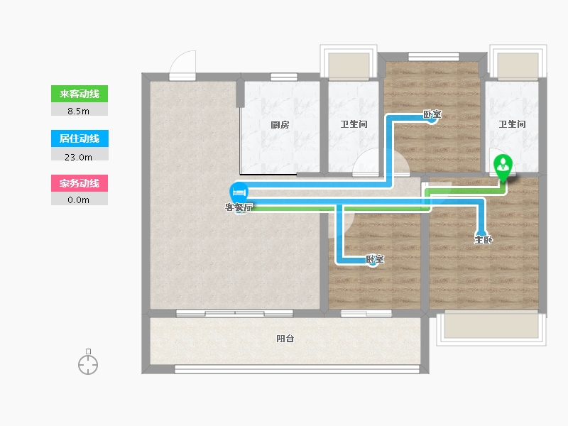 江苏省-南京市-保利扬子萃云台-89.59-户型库-动静线