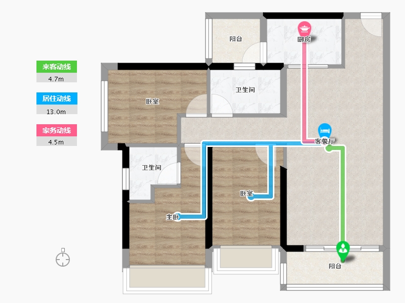 广东省-惠州市-德威花园-79.95-户型库-动静线