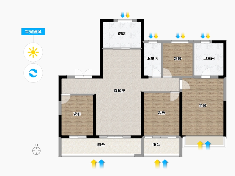 浙江省-杭州市-秦望府-119.71-户型库-采光通风