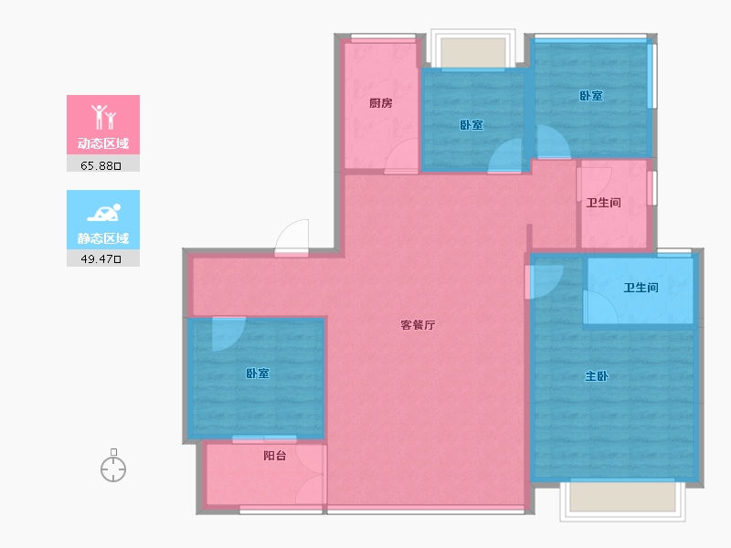 安徽省-合肥市-和顺保利越秀和悦云锦-104.80-户型库-动静分区