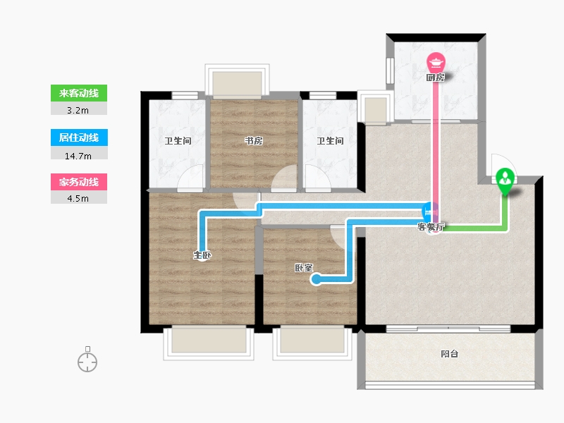 江苏省-南京市-颐居华发颐和四季府-86.41-户型库-动静线