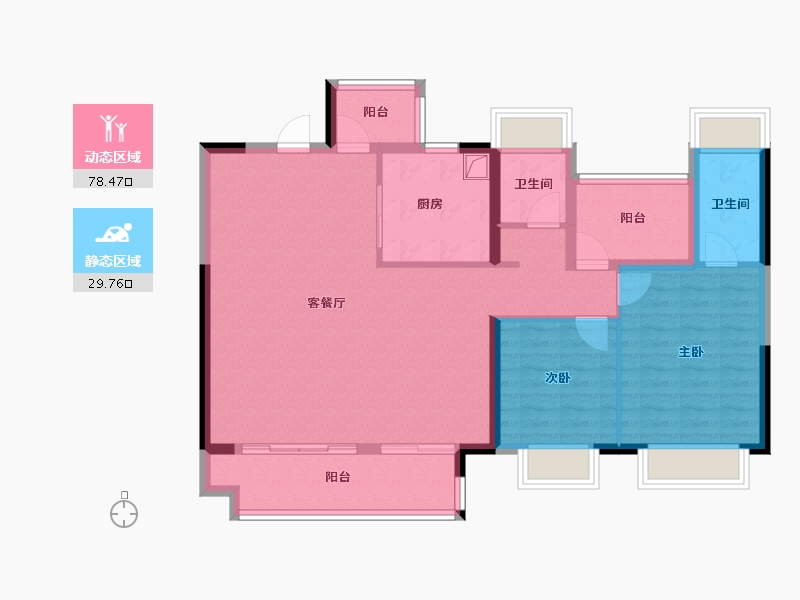 湖南省-长沙市-中国铁建・瀚澜湾-97.39-户型库-动静分区