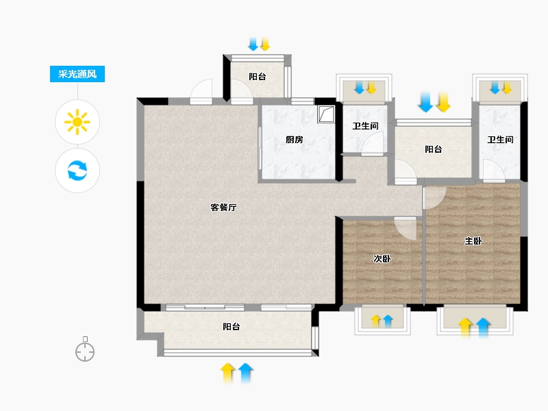 湖南省-长沙市-中国铁建・瀚澜湾-97.39-户型库-采光通风