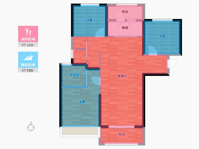 河南省-郑州市-万华城-84.50-户型库-动静分区