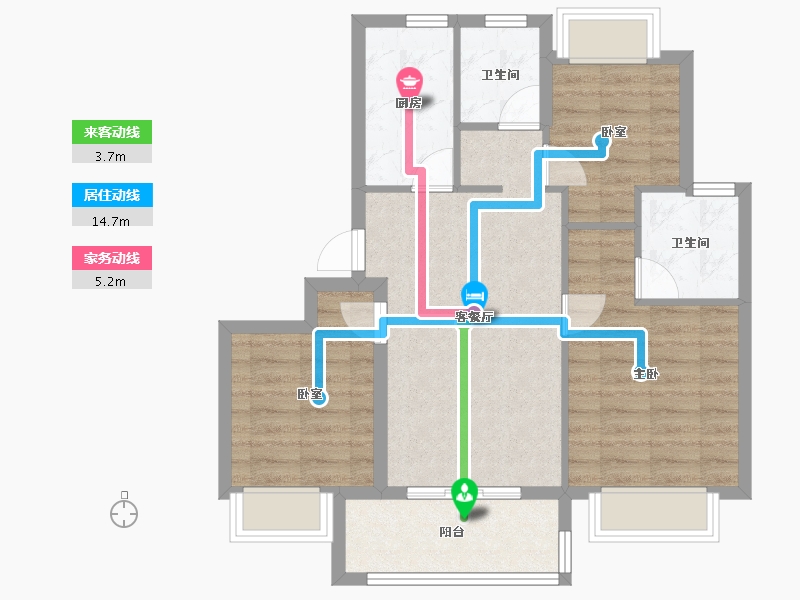 江苏省-南京市-华宇·林湖雅舍-71.19-户型库-动静线