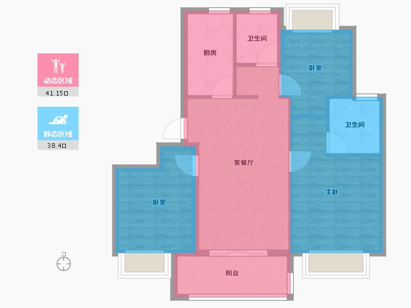 江苏省-南京市-华宇·林湖雅舍-71.19-户型库-动静分区