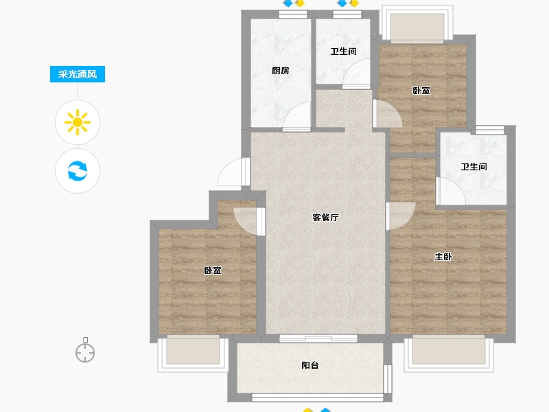 江苏省-南京市-华宇·林湖雅舍-71.19-户型库-采光通风