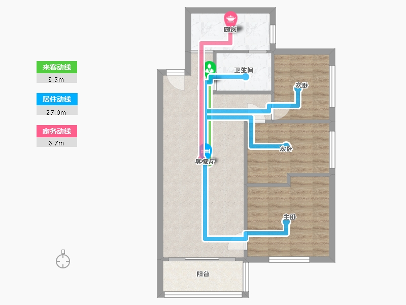 广东省-广州市-丽康居-教师新村-73.00-户型库-动静线