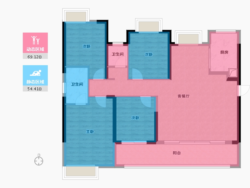 福建省-漳州市-建发西湖泊月-111.21-户型库-动静分区