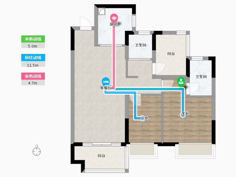 广东省-佛山市-万科金域水岸-92.00-户型库-动静线