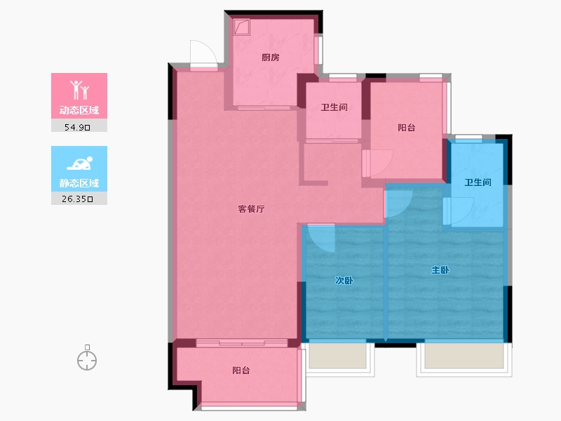 广东省-佛山市-万科金域水岸-92.00-户型库-动静分区