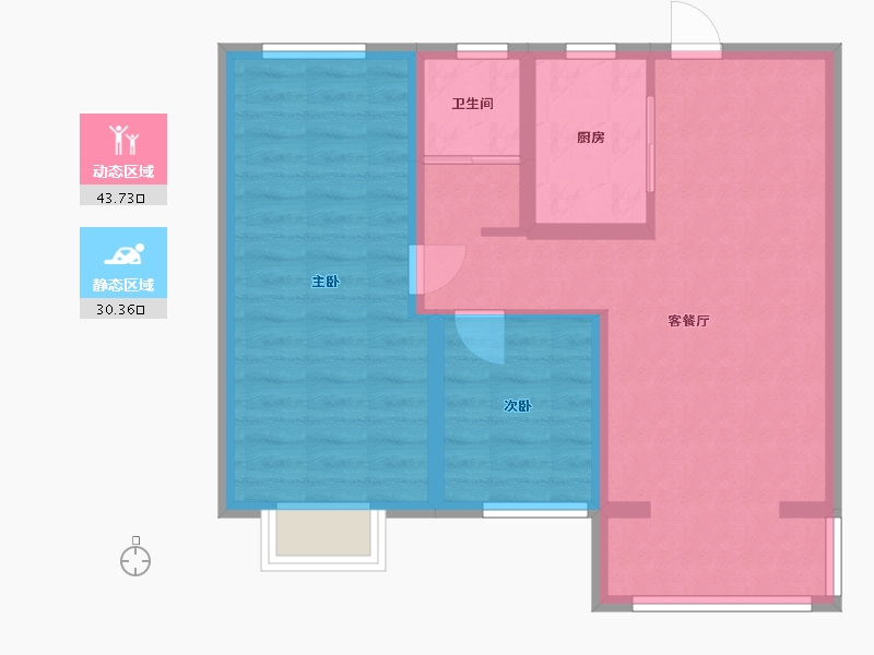 湖北省-武汉市-华润翡翠城-80.00-户型库-动静分区