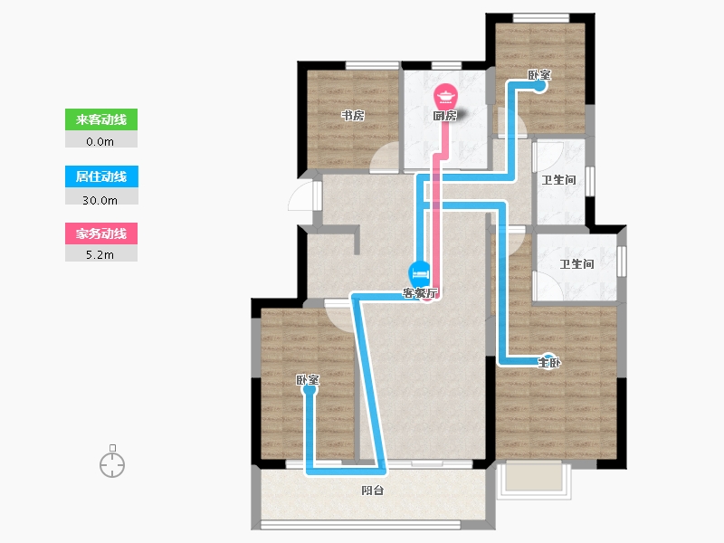 重庆-重庆市-敏捷控股·云明星著-98.40-户型库-动静线