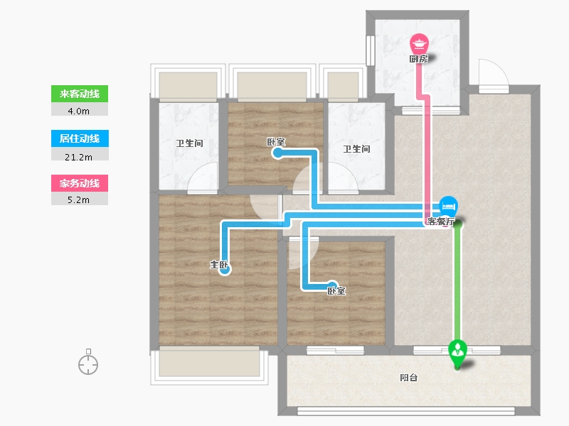 江苏省-南京市-保利扬子萃云台-84.00-户型库-动静线