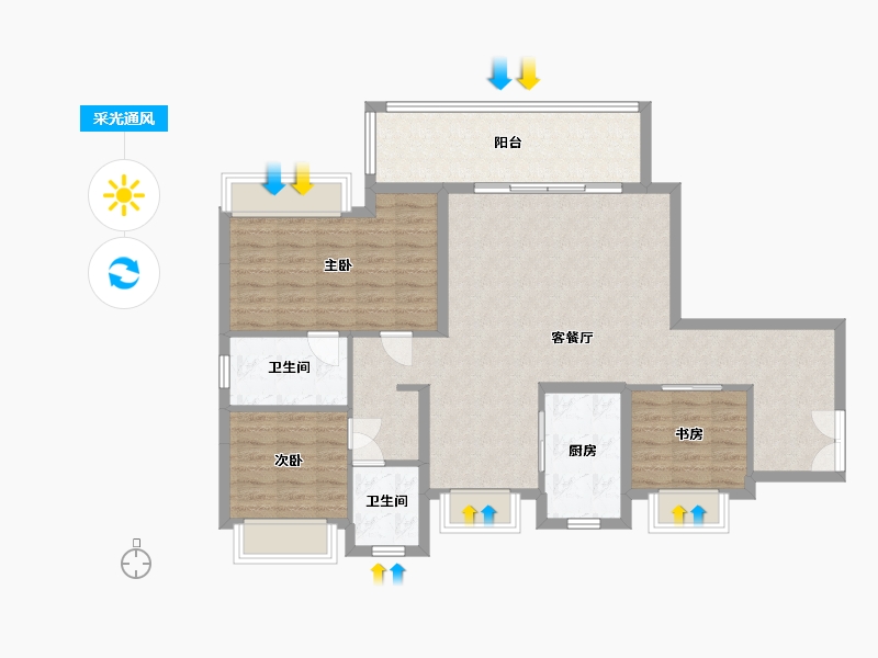 贵州省-贵阳市-铁建城-109.60-户型库-采光通风