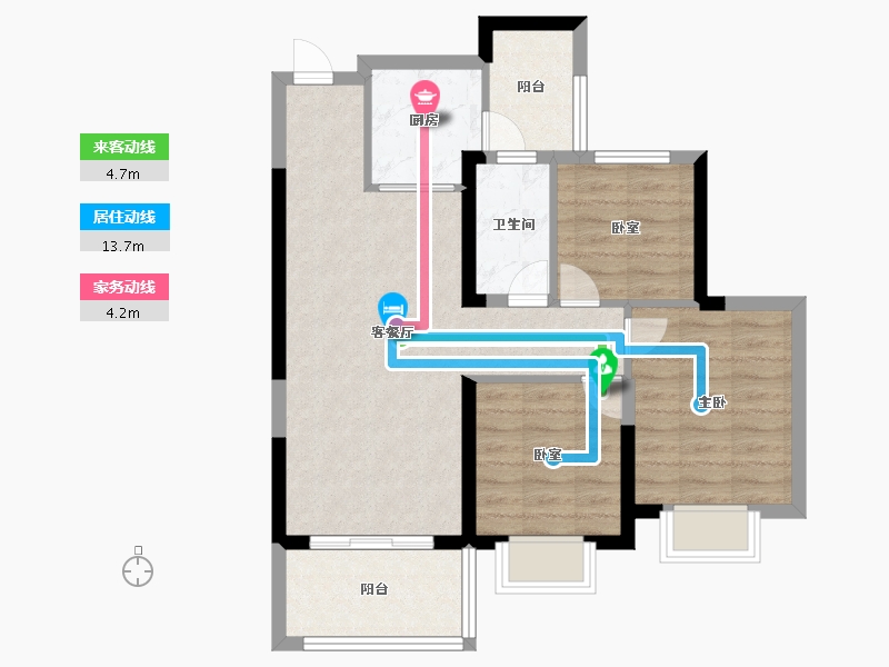 云南省-昆明市-邦泰花园城-71.20-户型库-动静线