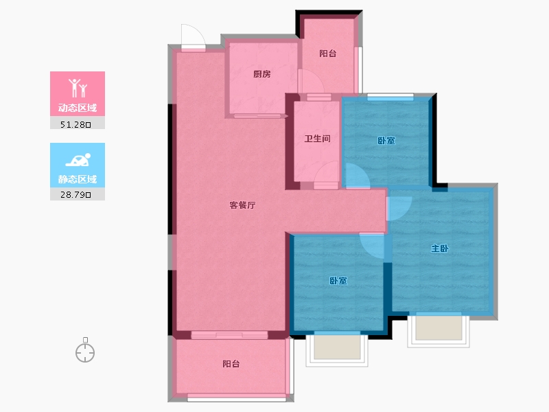 云南省-昆明市-邦泰花园城-71.20-户型库-动静分区