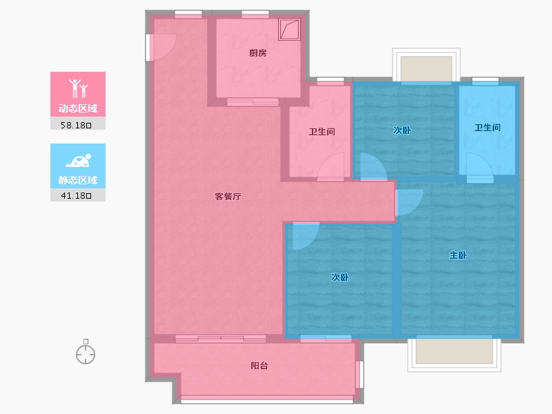 江西省-南昌市-保利紫云-89.60-户型库-动静分区