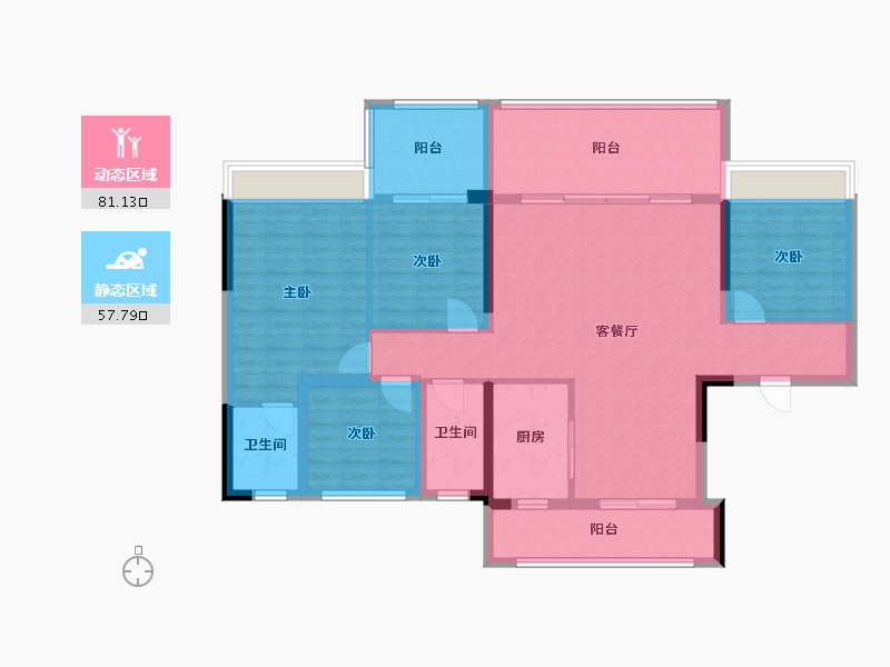 湖北省-襄阳市-利达城-110.40-户型库-动静分区